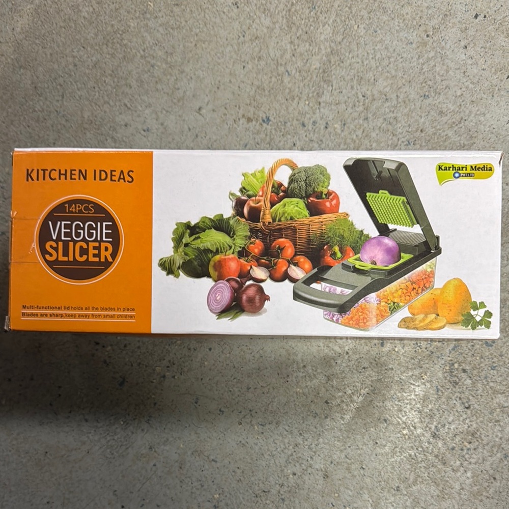 Veggie Slicer 14pcs Kitchen Mandoline - Green/Gray